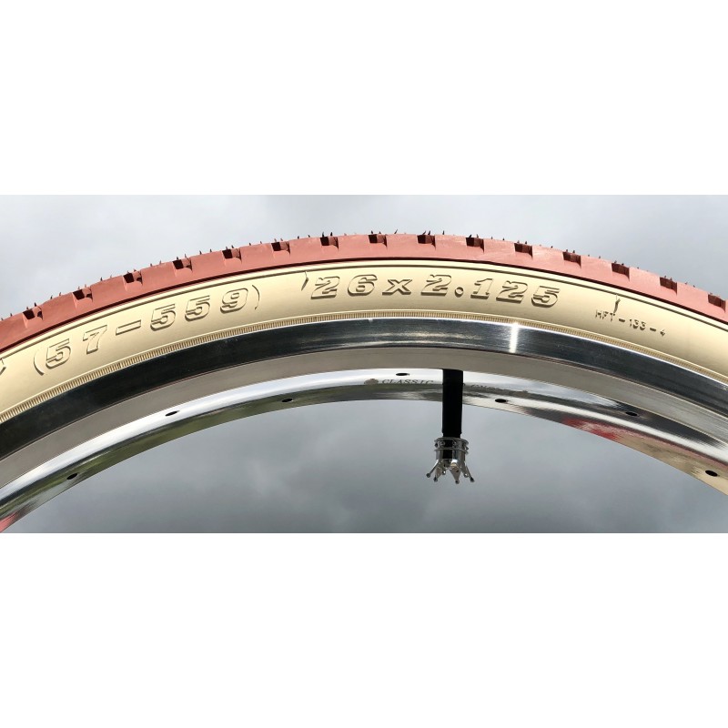 Pneu vélo 20x1.75 (47-406) BRN noir flancs blancs - Pièce vélo