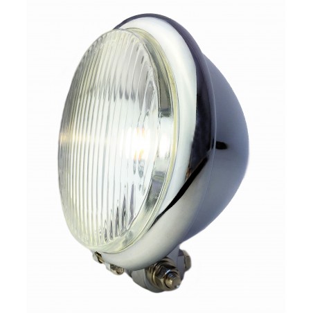 Phare Avant Vélo type moto LED Old Bates 15cm Chrome