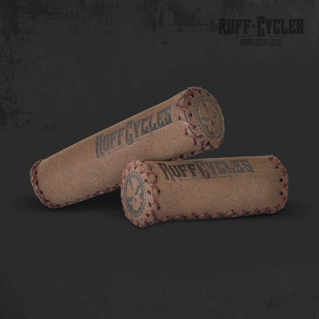 Poignée Ruff Cycles Grips Cuir Marron Alcantara Court et Long