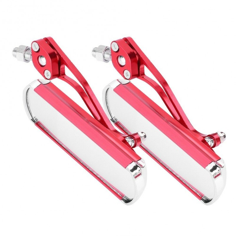 Getdoublerich Lot 2 Rétroviseurs Vélo Vintage – Miroir Convexe Incassable – Support Métal – Diamètre 22,2 Mm – Pour Guidon Classique