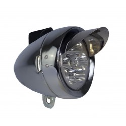 Phare Avant 6 LED Métal Chrome Avec Visière