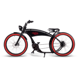 Vélo Chopper électrique The Ruffian Noir Rouge