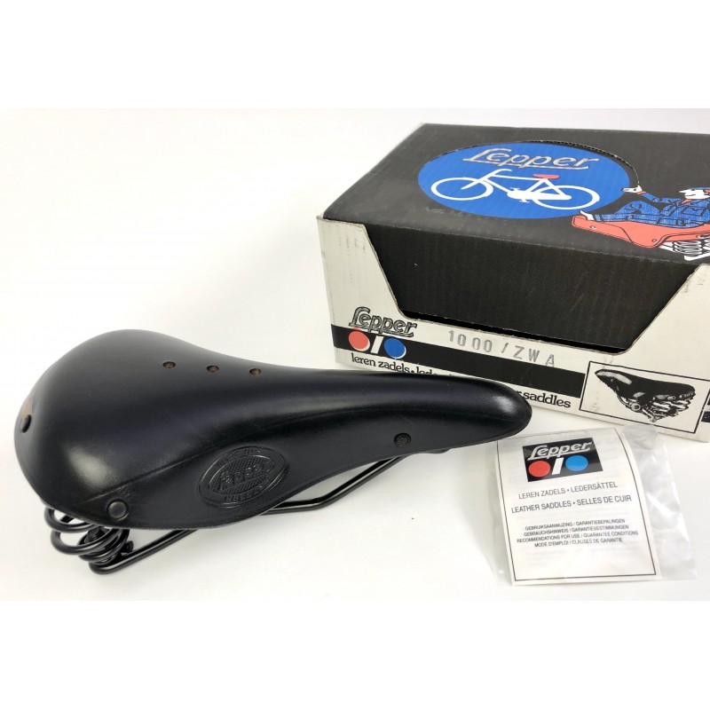 Selle Vélo Cuir Lepper Sport Noir