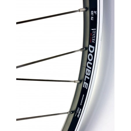 Roue Avant Vélo Aluminium 26" Double Paroi Noir Mat