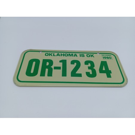 Plaque d'immatriculation américaine Vintage " OKLAHOMA 80 "