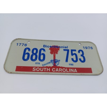 Plaque d'immatriculation américaine Vintage " SOUTH CAROLINA 76 "
