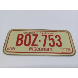 Plaque d'immatriculation américaine Vintage " WISCONSIN 78 "