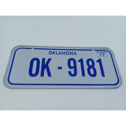 Plaque d'immatriculation américaine Vintage " OKLAHOMA 79 "