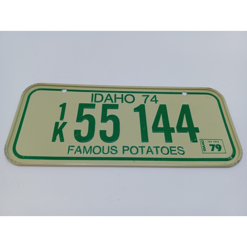 Plaque d'immatriculation américaine Vintage " IDAHO 74 "