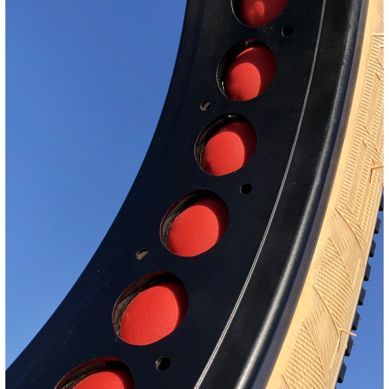 Rim Bandes PROTECTRICES Pour Roues De Vélo 16" - Paire Rouge En PVC élastique, Anti-crevaison Et Durable