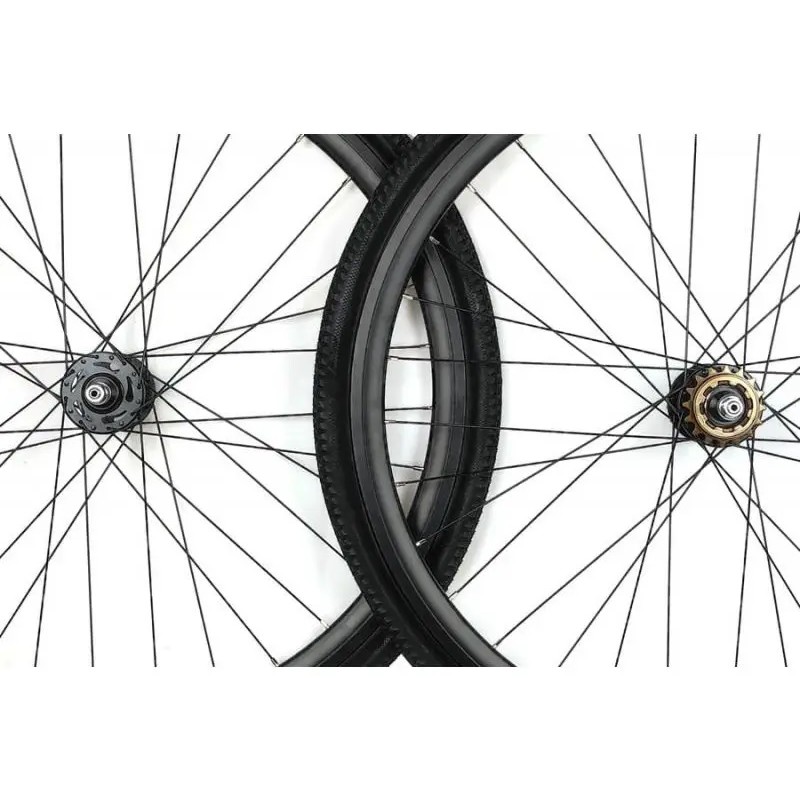 Paire De Roues Vélo Route/Piste 700C Fixie/Single Speed - Jantes Carbone - Freins à Disque